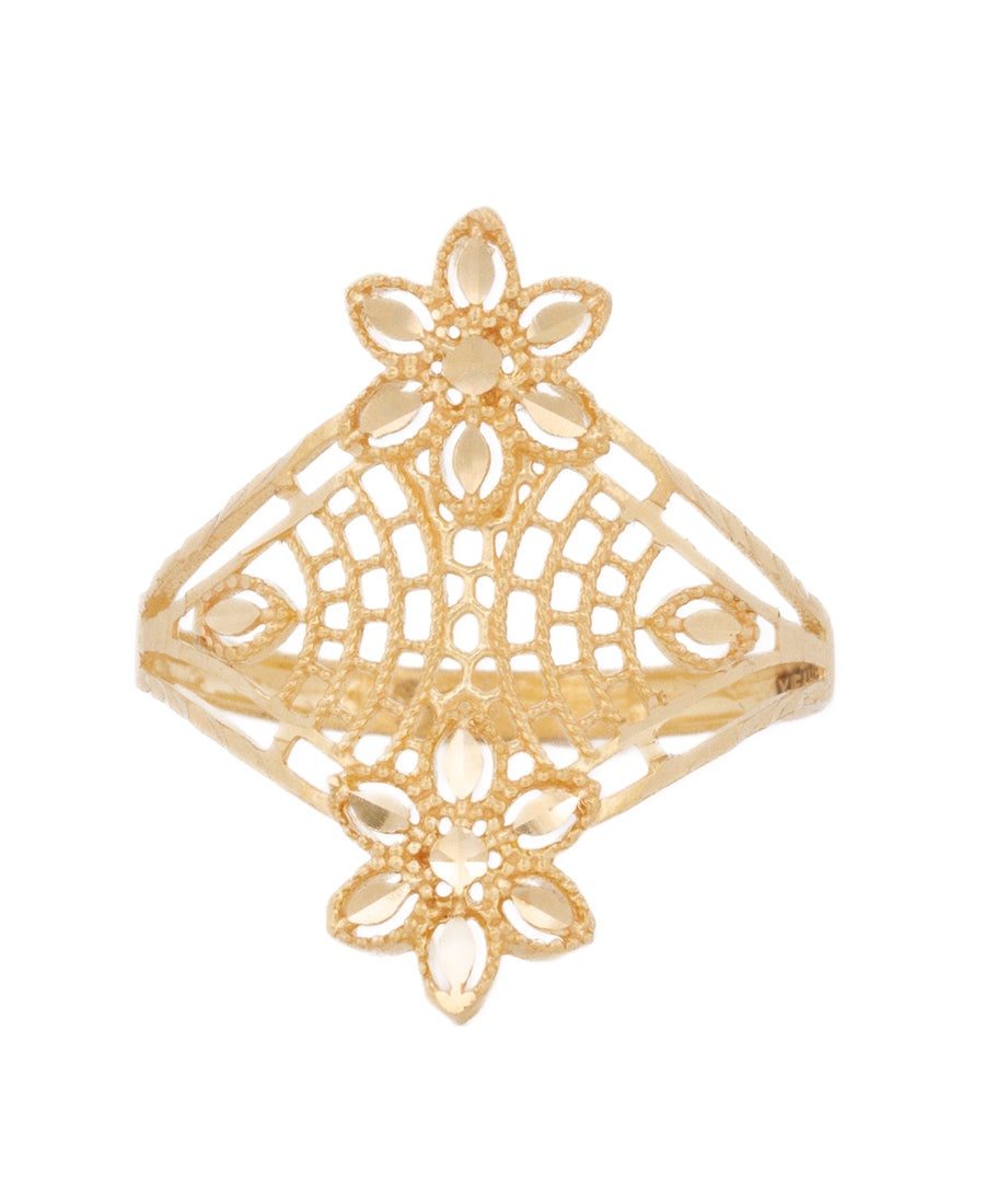 22K Gold Floral Filigree Ring – 2.5g | Bigeasy Jewellers
